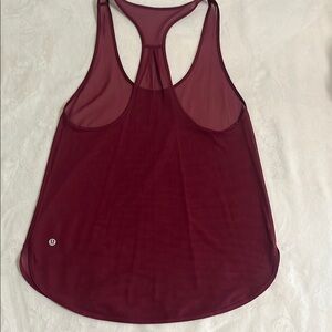 lululemon athletica Burgundy Sheer Tank Top